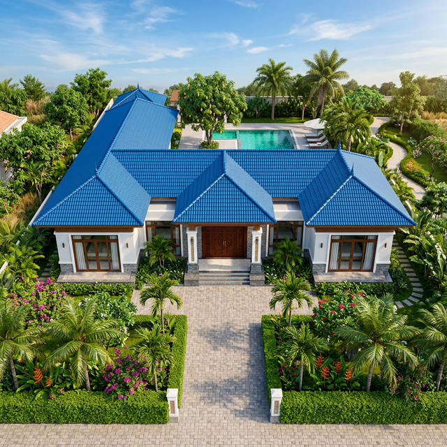 Biệt thự 1 tầng mái Thái